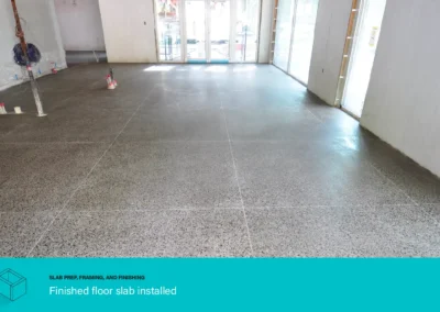 Finished polished floor slab